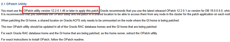 CheckMinimumOPatchVersion Patch Read Me file