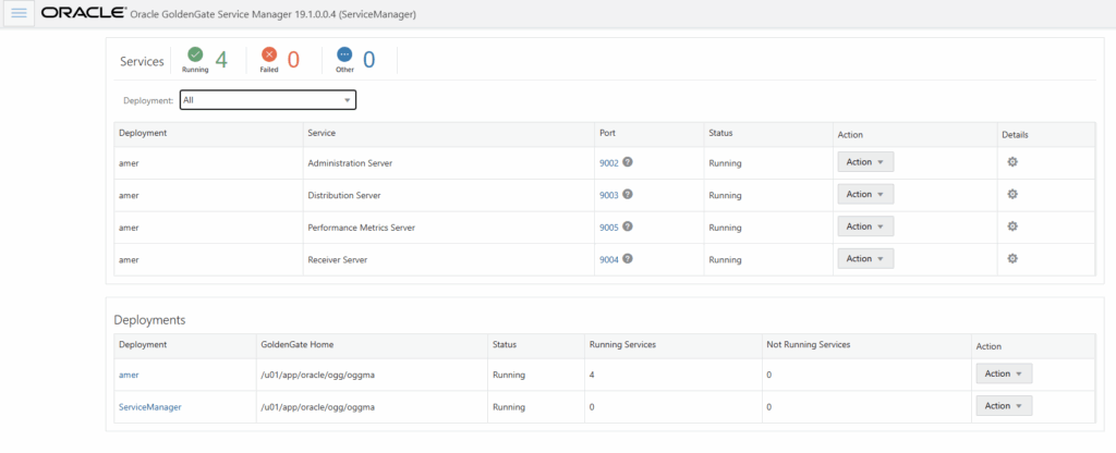 Oracle GoldenGate 19c Microservices Architecture – Configuring MA Deployment Using oggca.sh