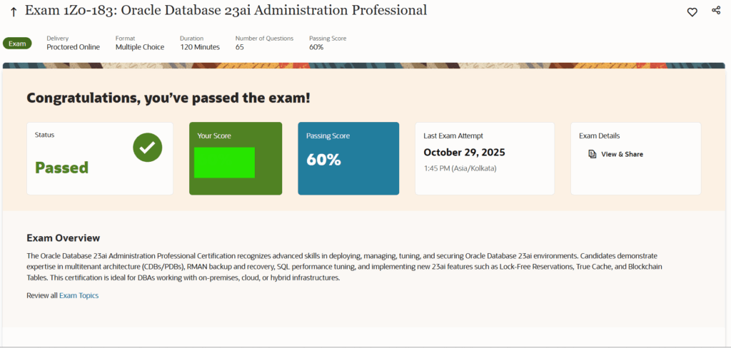 How to Pass the Oracle Database 23ai OCP Exam Fast 