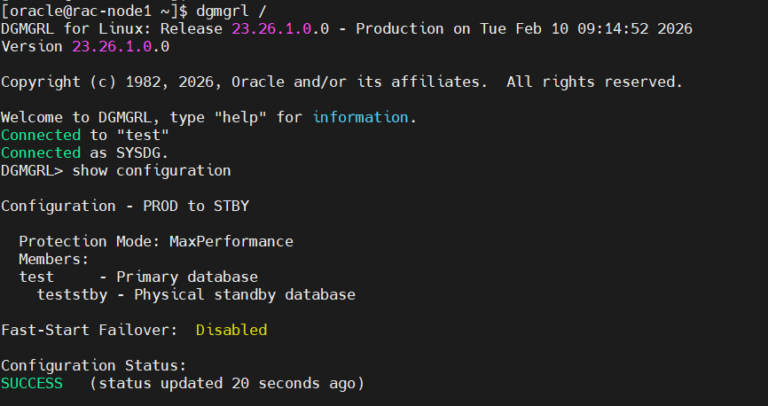 Oracle AI Database 26ai Data Guard Creation Using RMAN Active Duplicate