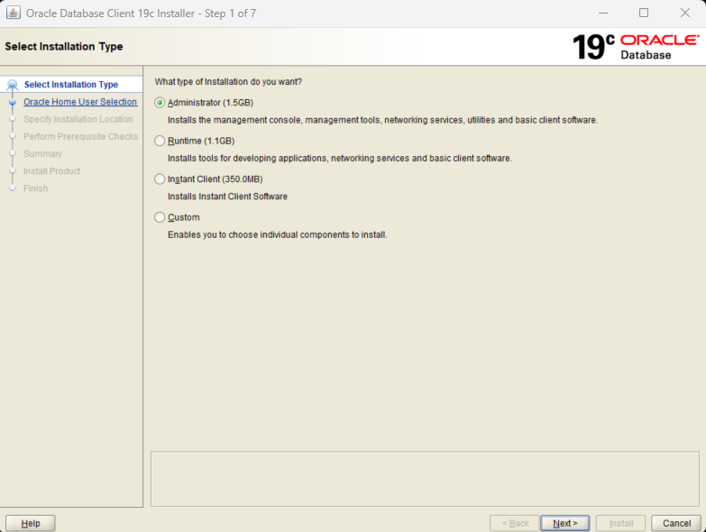 Oracle Database 19c Client Installation on Windows

