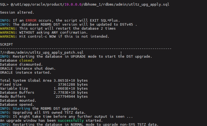 Oracle 19c Time Zone Upgrade: DSTv32 to DSTv44